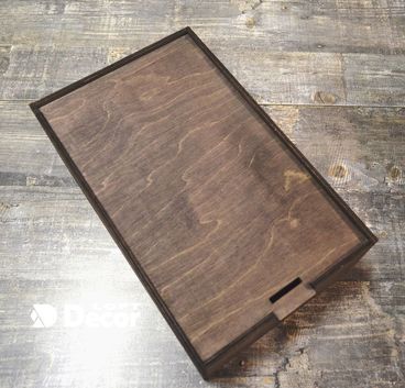 Ящик деревянный с крышкой 33x21x11см орех