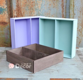 Ящик деревянный с перегородкой 30x30x8 см