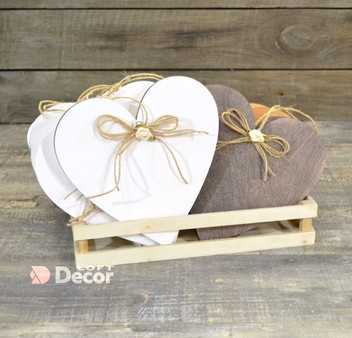Сердечко подвесное с бантиком 18x18 см