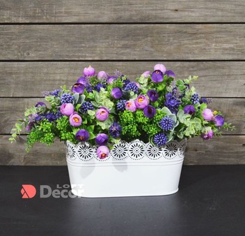 Композиция из искусственных цветов Камелия в кашпо 37x27см