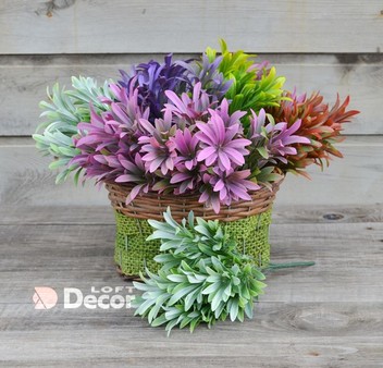 Искусственный куст Кизил 5 веток, цветной 30 см