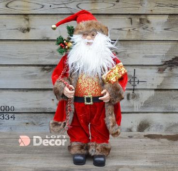 Дед Мороз в красно-золотом кафтане 67x30см