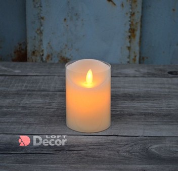 Свеча парафиновая LED Цилиндр H10xD8см гладкая