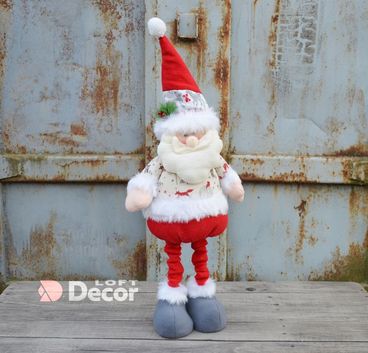 Новогодняя игрушка Дед Мороз выдвижные ножки h50-80см