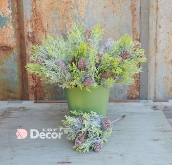 Ветка Туя с шишками 35см