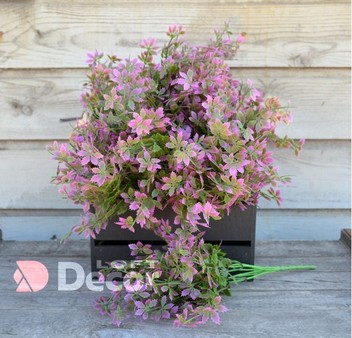 Искусственный куст Шеффлера 6 веток, розово-зеленый 35 см