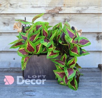 Искусственный куст Подкустник, бордово-зеленый 30 см