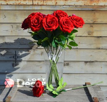 Искусственная Роза красная, длина 65 см